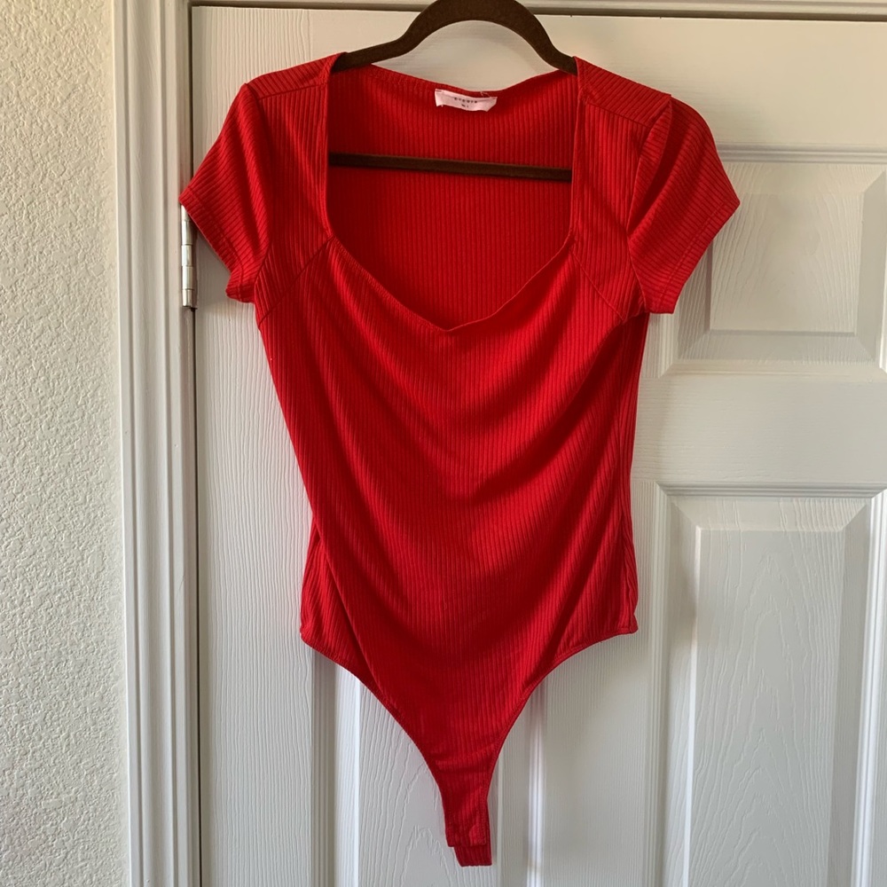 Elodie square neck thong body suit